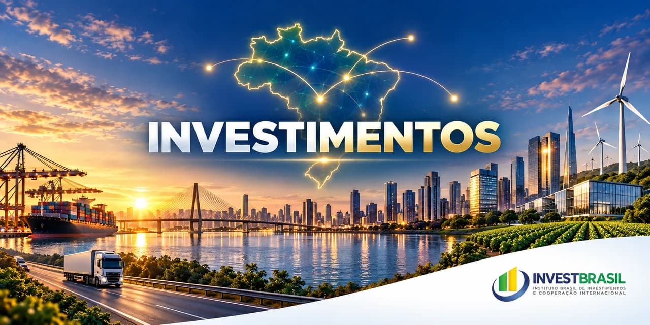 Vista aérea de pátio portuário com contêineres coloridos empilhados