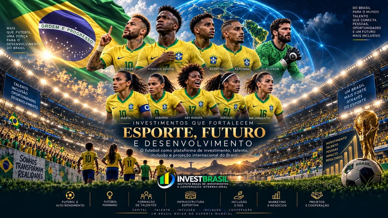 Imagem de capa do artigo sobre investimentos no futebol masculino e feminino no Brasil e a Copa do Mundo Feminina de 2027