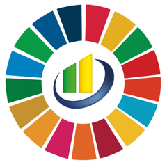 Roda colorida dos Objetivos de Desenvolvimento Sustentável da ONU com a marca do InvestBrasil ao centro